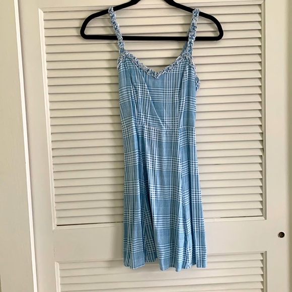 New Look blue gingham midi dress - Picture 1 of 1